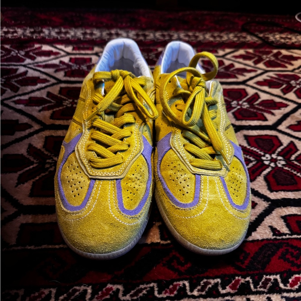 Adidas Yellow and Lavender Sneakers - Picture 2 of 8